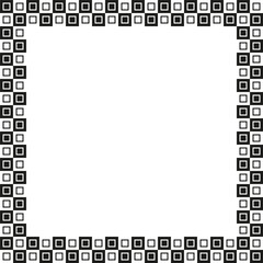 Geometric square frame. Black and white. Modern minimal border. Abstract vector pattern.