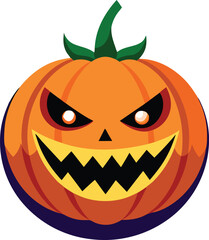 Halloween Jack-o'-lantern Vector Cartoon  Illustration for Spooky Design Festive Art And TShirt Design