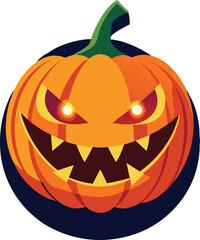 Halloween Jack-o'-lantern Vector Cartoon  Illustration for Spooky Design Festive Art And TShirt Design