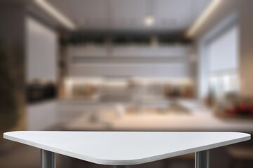 Empty beautiful wood tabletop on interior in kitchen