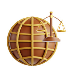 International Law 3D Icon Illustration