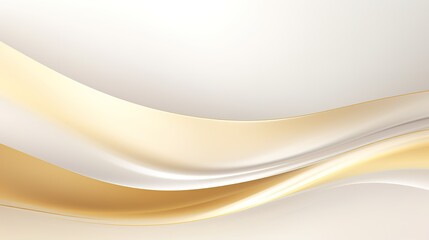 Abstract background with smooth golden and white waves.