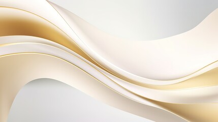 Abstract background with soft white and gold wavy lines.