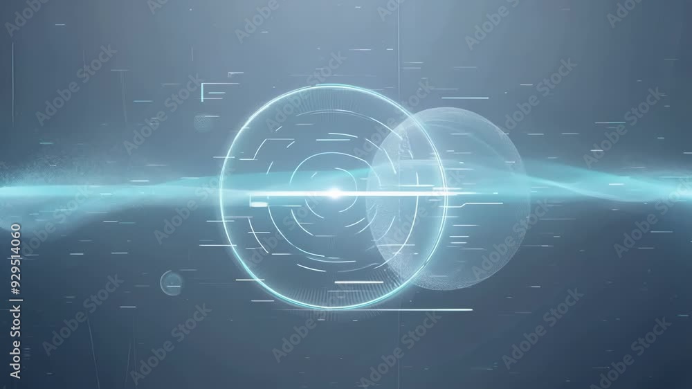 Aufkleber professional broadcast loop with abstract particles and a minimalist digital technology theme.