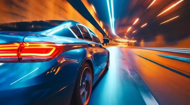 疾走する自動車