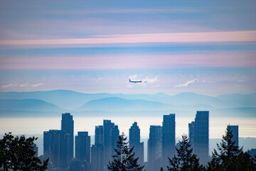plane over the city 