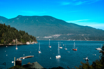 A hidden cove at Bowen Island, Vancouver Islands.