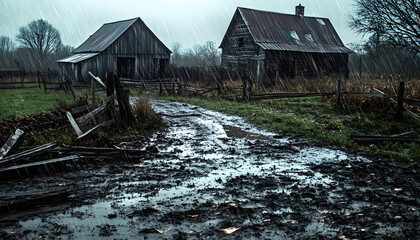 rainy day scene wallpaper