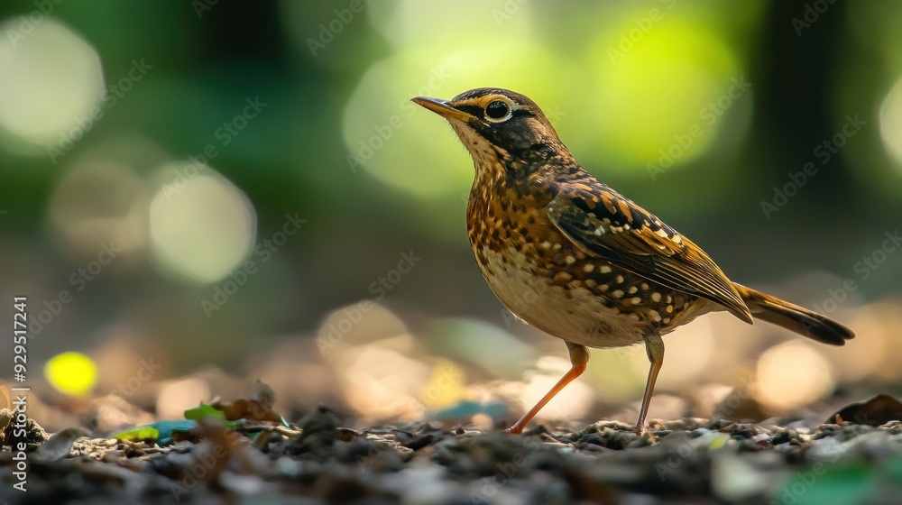 Canvas Prints A Curious Songbird in the Forest