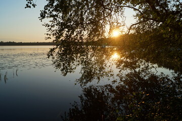 sunset over the river