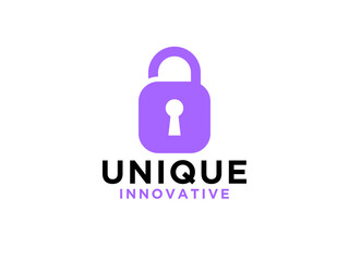 Abstract Lock Sign Security Logo.