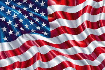 Fototapeta premium American flag waving in the wind, a symbol of freedom and patriotism