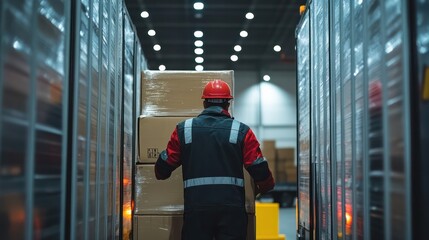 Warehouse worker loading a truck, highlighting the strength and efficiency required in logistics.