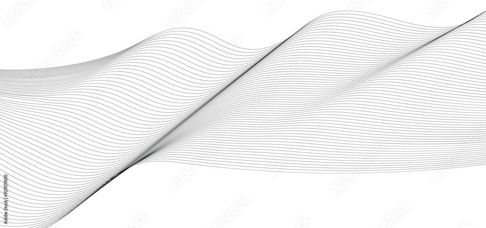 Aufkleber futuristic blue wave background. blue minimal round lines abstract background. thin line wavy abstra