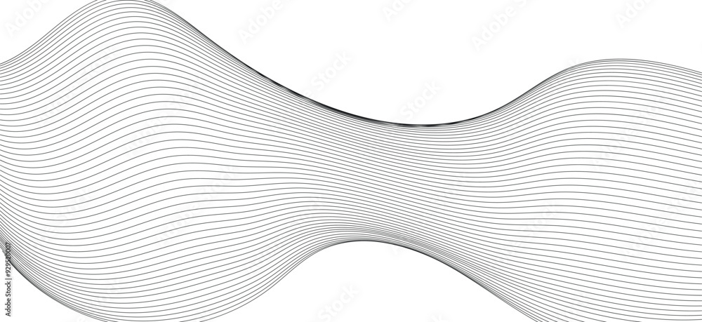 Aufkleber futuristic blue wave background. blue minimal round lines abstract background. thin line wavy abstra