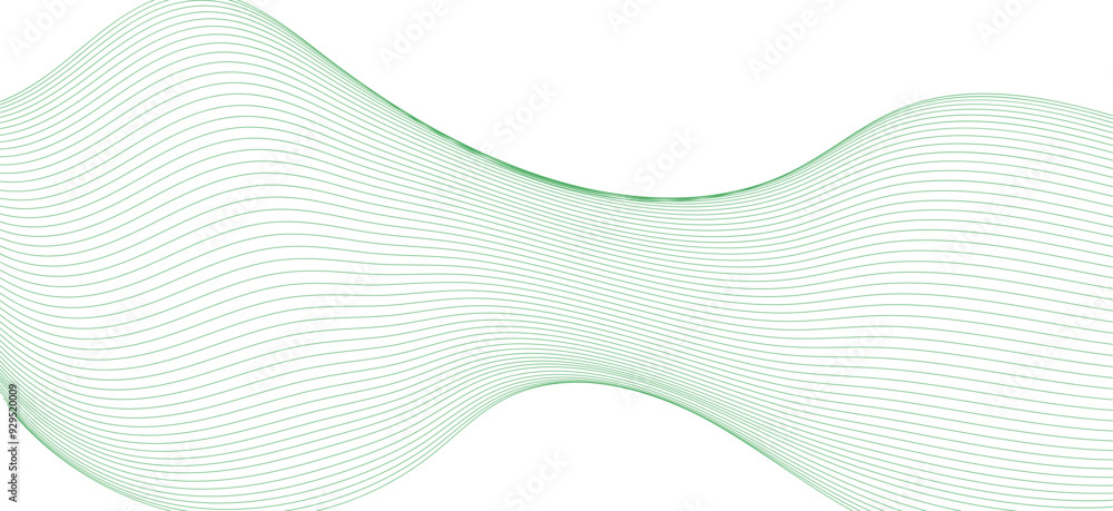 Poster abstract wavy green background. thin line wavy abstract vector background. curve wave seamless patte