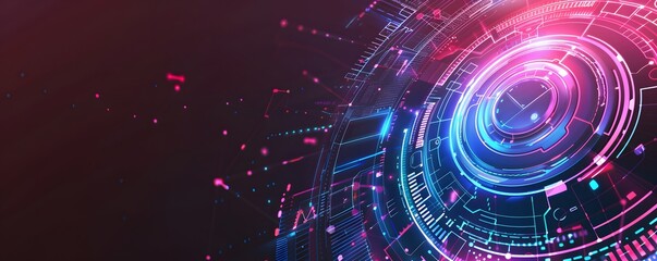 Futuristic Abstract Background with Glowing Circular Design