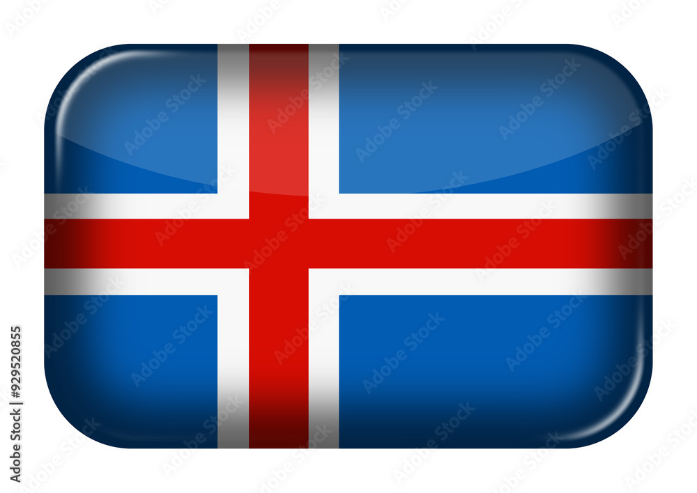 Poster iceland web icon rectangle button with clipping path