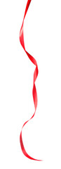 One red silk ribbon isolated on white