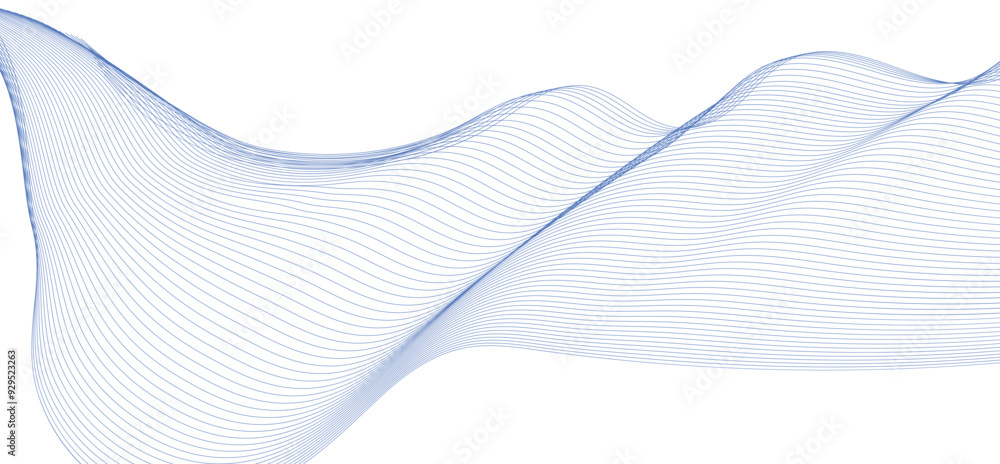 Poster curve wave seamless pattern. line art striped graphic template. abstract blue wave background. blue 