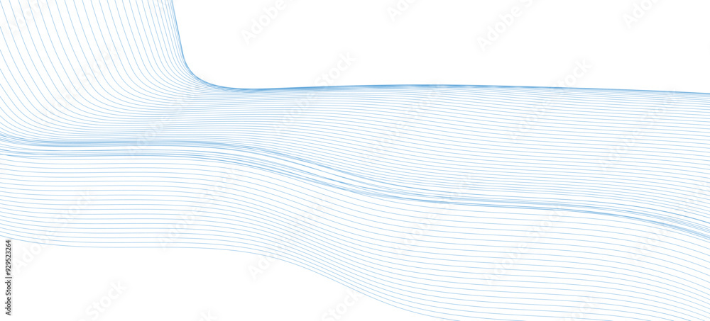 Poster curve wave seamless pattern. line art striped graphic template. abstract blue wave background. blue 