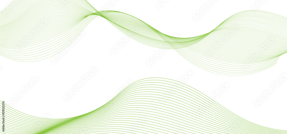 Poster abstract wavy green background. thin line wavy abstract vector background. curve wave seamless patte