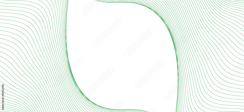 Poster abstract wavy green background. thin line wavy abstract vector background. curve wave seamless patte