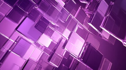 Abstract composition of translucent purple cubes creating a modern digital aesthetic.