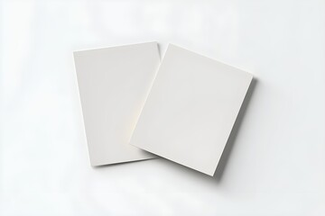 Empty paper note template of A4 format with soft shadows isolated on white background. 3d rendering