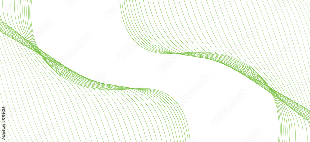 Poster abstract wavy green background. thin line wavy abstract vector background. curve wave seamless patte