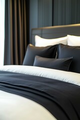 Modern Bedroom with Black and White Bedding