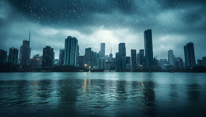 Fototapeta premium rainy day scene wallpaper