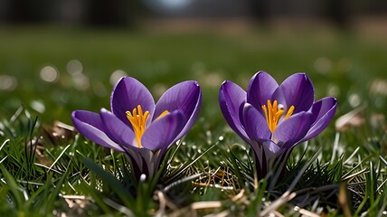 purple crocus flowers