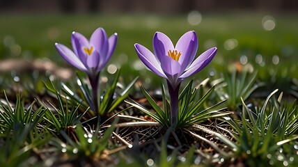 purple crocus flowers