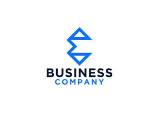 E Letter Line Icon Symbol Vector Logo Concept Design Template isolated on White Background.