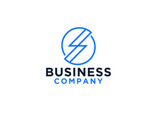 Flash Icon Thunder Bolt Letter S Electricity Logo.