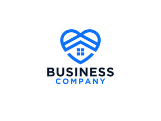 Love Home Logo. Heart and House Icon Combination. Health and Care Symbol.