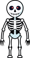 Halloween Skeleton Vector Cartoon  Illustration for Spooky Design Festive Art And TShirt Design