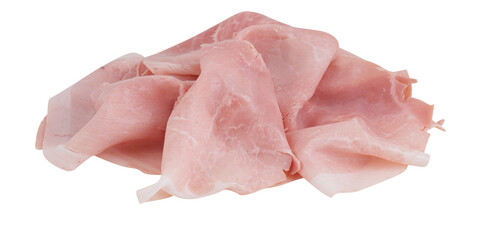 Smoked fresh ham cut out isolated transparent background