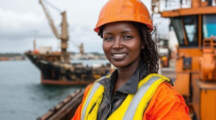 African Female Safety Officer at Port