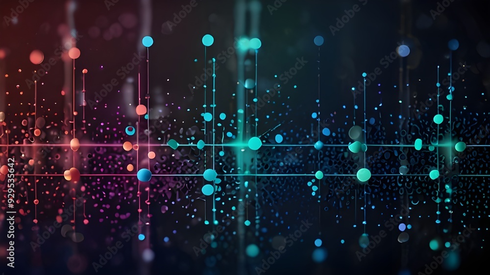 Wall mural abstract background of interconnected dots generative ai