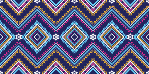 Geometric pixel ethnic seamless pattern home decoration design. Aztec fabric carpet boho mandalas textile decor wallpaper. Tribal native motif decorative folk traditional embroidery vector background