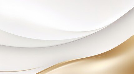 Abstract gold and white wave background with copy space.
