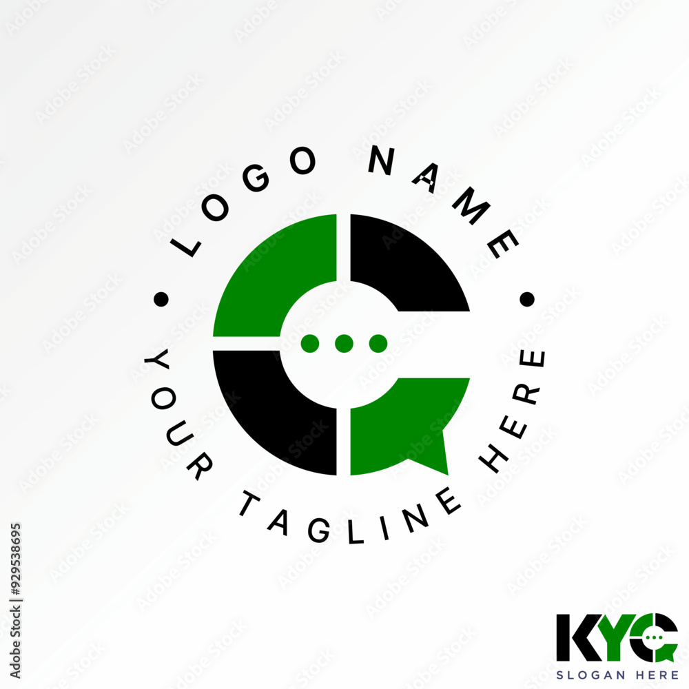 Aufkleber logo design graphic concept abstract creative premium vector stock initial c font unique center talk
