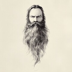 Fototapeta premium A sketch of a long beard