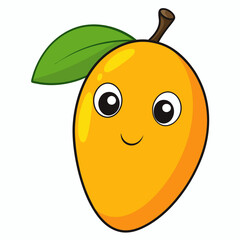 mango cartoon isolated on white, mango vector illustration, mango vector art, mango berry silhouette, food icon, mangos line art, eps