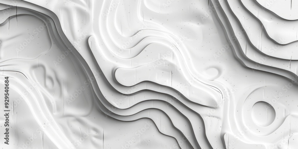 Poster a textured white wall with wavy patterns and no objects in sight, perfect for adding some visual int