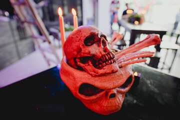 Esqueleto de adorno para fiesta de halloween