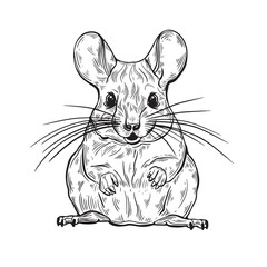 Chinchilla Line Art Vector illustration. Vintage engraving with detailed line.