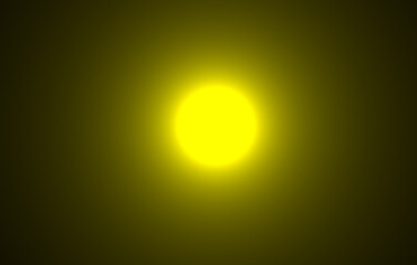 a yellow glowing circle in the center or a sunbeam. Sun flare on the black background. Yellow abstract bright. shiny sun, sunbeams, sunrays, sunshine design. 